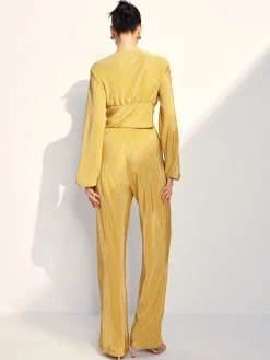 COMMENSE Drawstring Puff Sleeve Pants Set* Pants Sets|Matching Sets