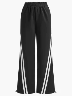 COMMENSE Drawstring Side Contrast Striped Pants* Pants|Bottoms