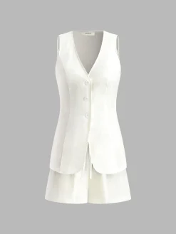 COMMENSE Drawstring Split Casual Shorts Set* Shorts Sets|Shorts