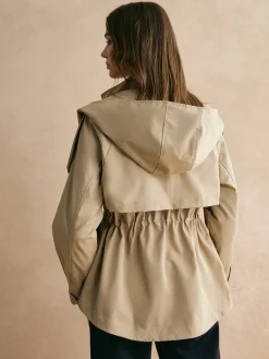 COMMENSE Drawstring Waist Zipper Trench Coat* Outerwear|Coats
