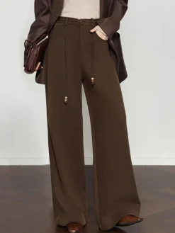 COMMENSE Drawstring Wide-Leg Draped Pants* Pants|Bottoms