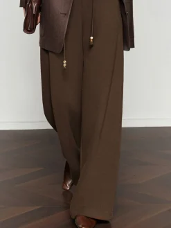 COMMENSE Drawstring Wide-Leg Draped Pants* Pants|Bottoms