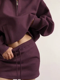COMMENSE Drawstring Zipper Lapel Skirt Set* Skirt Sets|Long Sleeve Sets