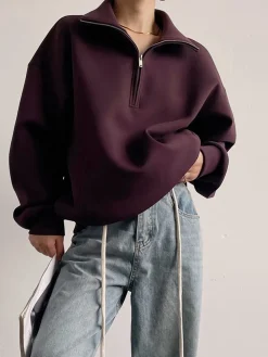 COMMENSE Drawstring Zipper Lapel Skirt Set* Skirt Sets|Long Sleeve Sets