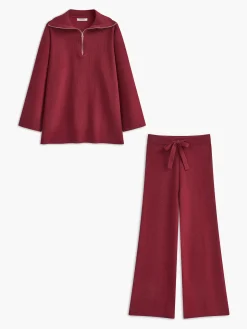 COMMENSE Drawstring Zipper Sweater Pants Set* Pants Sets