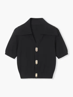 COMMENSE Effortless Collared Top* Sweater Tops|Sweaters & Cardigans