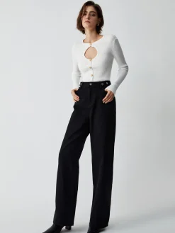 COMMENSE Effortless Keyhole Long Sleeve Knit Top* Sweater Tops|Sweaters & Cardigans