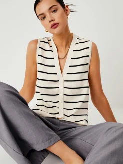 COMMENSE Effortless Stripe Vest* Sweater Vests|Sweaters & Cardigans
