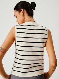 COMMENSE Effortless Stripe Vest* Sweater Vests|Sweaters & Cardigans