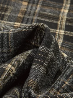 COMMENSE Elastic Waist Checked Slit Skirt* Skirts
