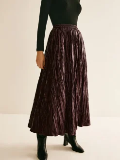 COMMENSE Elastic Waist Faux Leather Skirt* Skirts|Bottoms