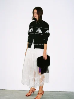 COMMENSE Elastic Waist Lined Lace Skirt* Skirts|Bottoms