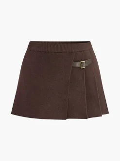 COMMENSE Elastic Waist Pleated Knit Skirt* Skirts|Knitwear