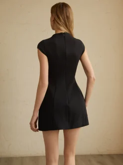 COMMENSE Elegant A-line Mini Dress* White Dresses|Black Dresses