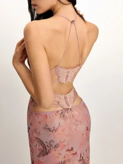 COMMENSE Elegant Backless Mesh Cami Dress* Cocktail & Party Dresses|Vacation Dresses