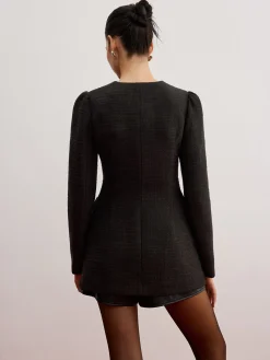 COMMENSE Elegant Button Down Tweed Blazer Without Belt* Outerwear|Blazers