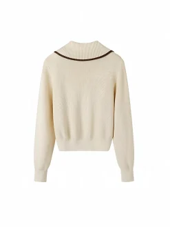 COMMENSE Elegant Contrast Trim Zipper Cardigan* Cardigans|Sweaters & Cardigans