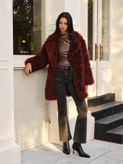COMMENSE Elegant Faux Fur Long Coat* Outerwear|Coats