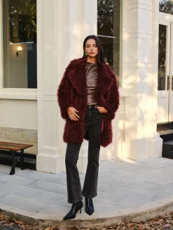 COMMENSE Elegant Faux Fur Long Coat* Outerwear|Coats