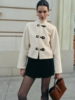 COMMENSE Elegant Faux Fur Short Coat* Outerwear|Coats
