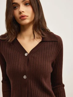 COMMENSE Elegant High-Stretch Polo Cardigan* Cardigans|Sweaters & Cardigans