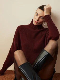 COMMENSE Elegant Mock Neck Shift Sweater* Sweater Tops|Sweaters & Cardigans