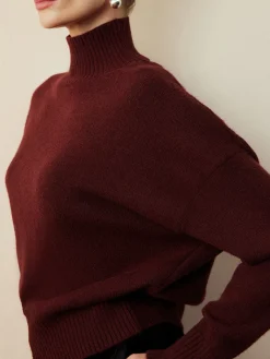 COMMENSE Elegant Mock Neck Shift Sweater* Sweater Tops|Sweaters & Cardigans