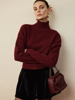 COMMENSE Elegant Mock Neck Shift Sweater* Sweater Tops|Sweaters & Cardigans