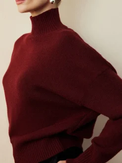 COMMENSE Elegant Mock Neck Shift Sweater* Sweater Tops|Sweaters & Cardigans
