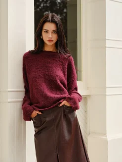 COMMENSE Elegant Plain Minky Sweater* Sweater Tops|Sweaters & Cardigans