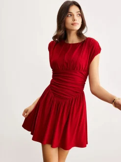 COMMENSE Elegant Pleated Ruffle Dress* Cocktail & Party Dresses|Vacation Dresses
