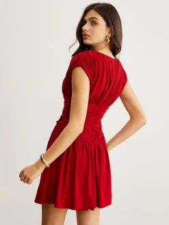 COMMENSE Elegant Pleated Ruffle Dress* Cocktail & Party Dresses|Vacation Dresses