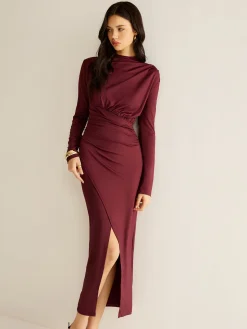 COMMENSE Elegant Pleated Split Dress* Work Dresses|Cocktail & Party Dresses