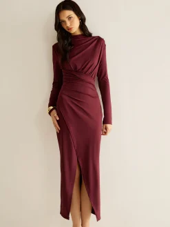 COMMENSE Elegant Pleated Split Dress* Work Dresses|Cocktail & Party Dresses