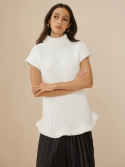 COMMENSE Elegant Ribbed Turtleneck Sweater* Sweater Tops|Sweaters & Cardigans