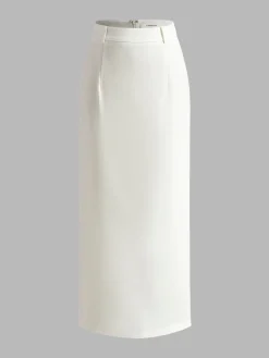 COMMENSE Elegant Slit Back Maxi Skirt Without Belt* Skirts|Bottoms
