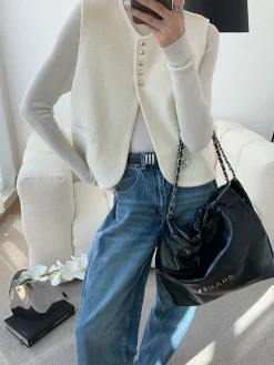 COMMENSE Elegant Split Sweater Vest* Sweater Vests|Sweaters & Cardigans