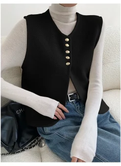 COMMENSE Elegant Split Sweater Vest* Sweater Vests|Sweaters & Cardigans