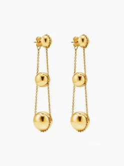 COMMENSE Elegant Triple Ball Pendant Earrings* Earrings|Accessories