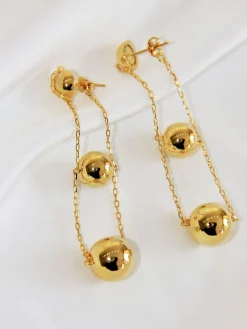 COMMENSE Elegant Triple Ball Pendant Earrings* Earrings|Accessories