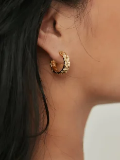 COMMENSE Elegant Tunnel Hoop Stud Earrings* Earrings|Accessories