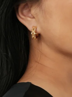 COMMENSE Elegant Tunnel Hoop Stud Earrings* Earrings|Accessories