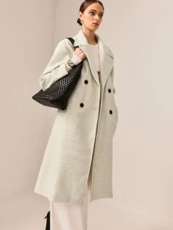COMMENSE Elegant Tweed Long Coat* Outerwear|Coats