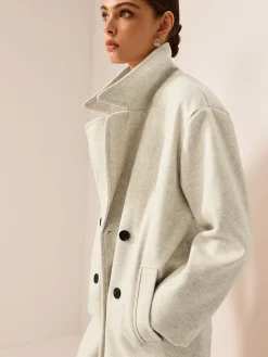 COMMENSE Elegant Tweed Long Coat* Outerwear|Coats
