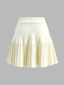 COMMENSE Elegant Umbrella-Shape Knit Skirt* Skirts|Knitwear