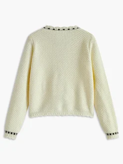 COMMENSE Elegant Wave Trim Cardigan* Cardigans|Sweaters & Cardigans