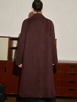 COMMENSE Elegant Wool-Blend Long Coat* Outerwear|Coats