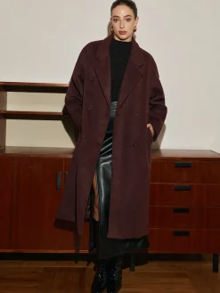 COMMENSE Elegant Wool-Blend Long Coat* Outerwear|Coats