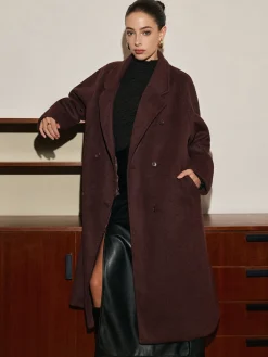 COMMENSE Elegant Wool-Blend Long Coat* Outerwear|Coats
