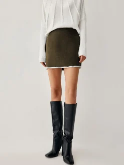 COMMENSE Embroidered Trim Mini Skirt* Long Sleeve Sets|Skirts